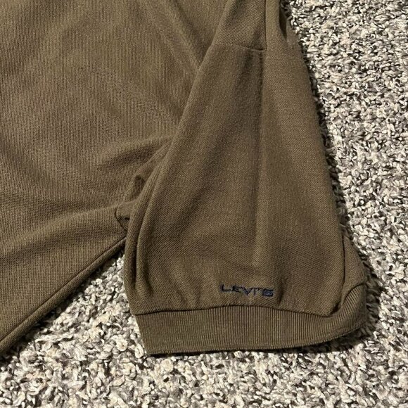 Vintage 90s Levis Khaki Green Polo Men XL Grunge Classic Grandpacore Chore Shirt - Picture 3 of 6